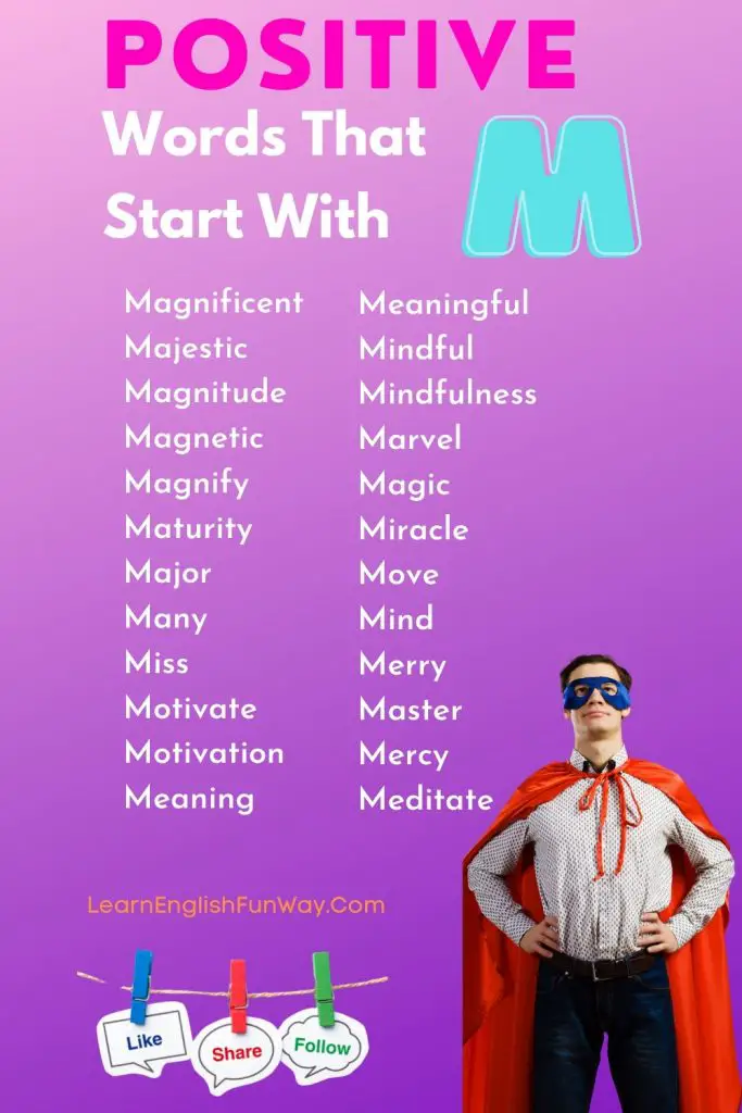 Nice Describing Words Beginning With M