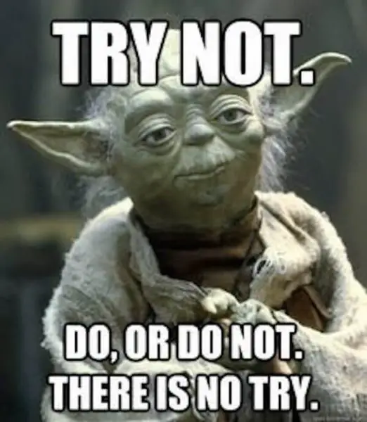 48 - Try not. Do or do not. There is no try.